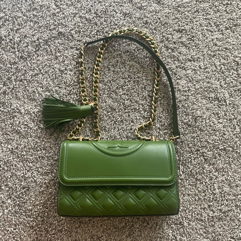 Tory Burch Small Fleming Convertible
Shoulder Bag-Spinach-*NEW*